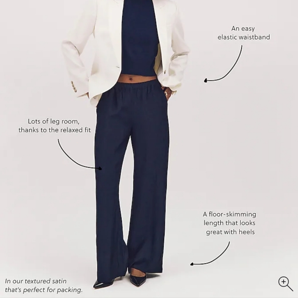 J. Crew Navy Wide Leg Pants - Picture 2 of 3